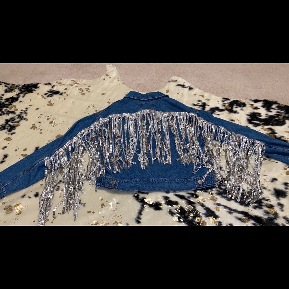Rhinestone fringe western cowgirl jacket